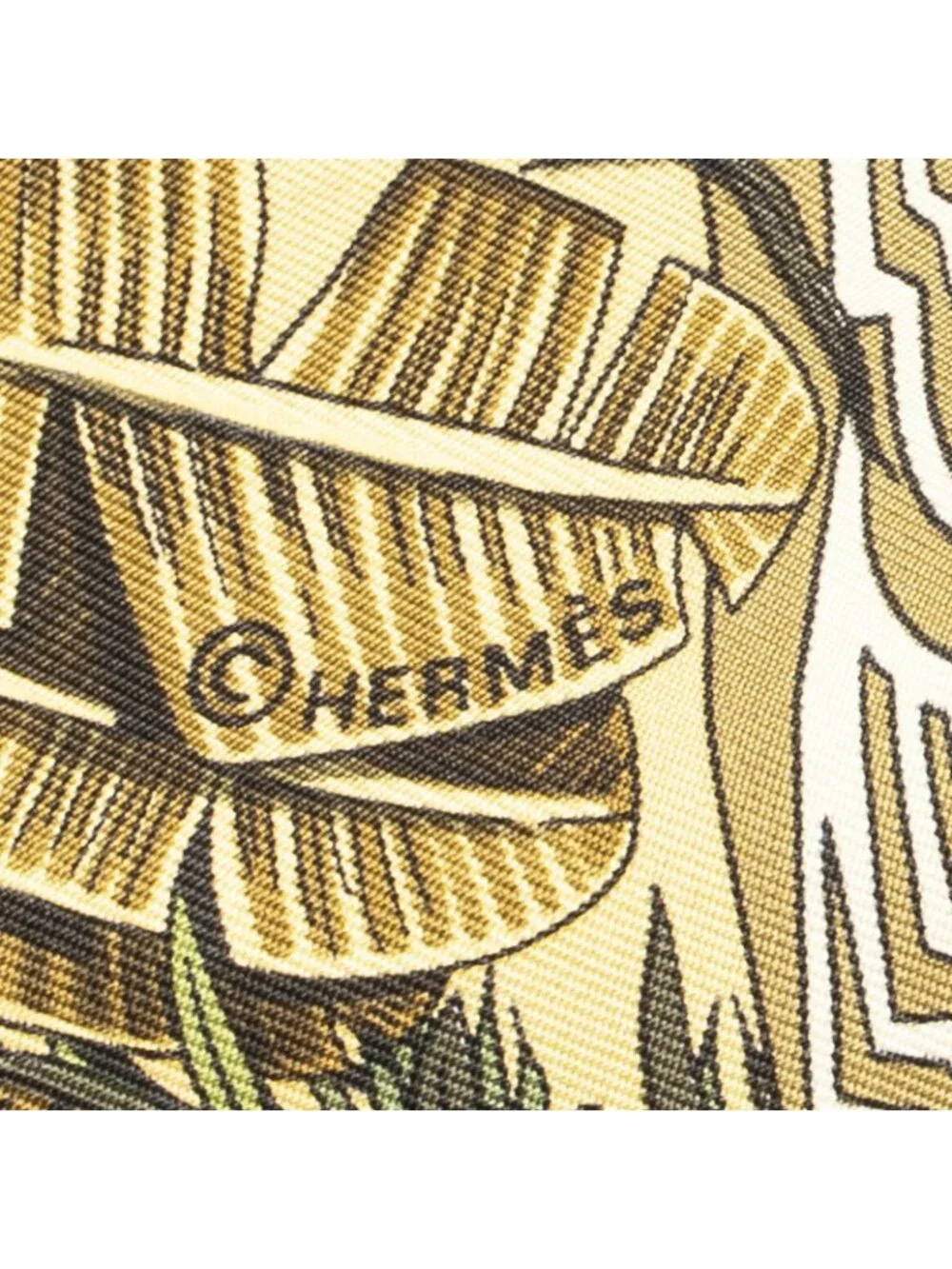 ★SOLD★ Hermes Scarf Green Brown Silk - Picture 4 of 5